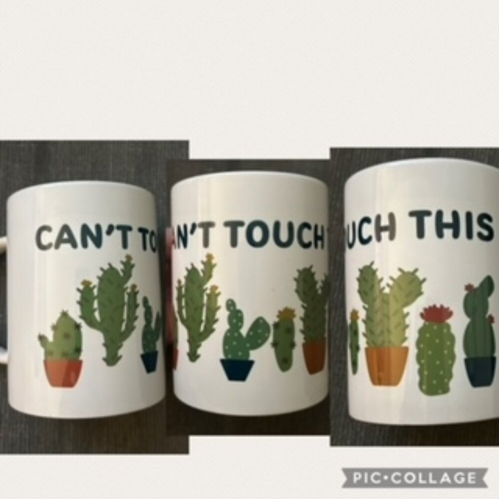 Can't Touch This Funny Cactus Coffee Mug - NWT